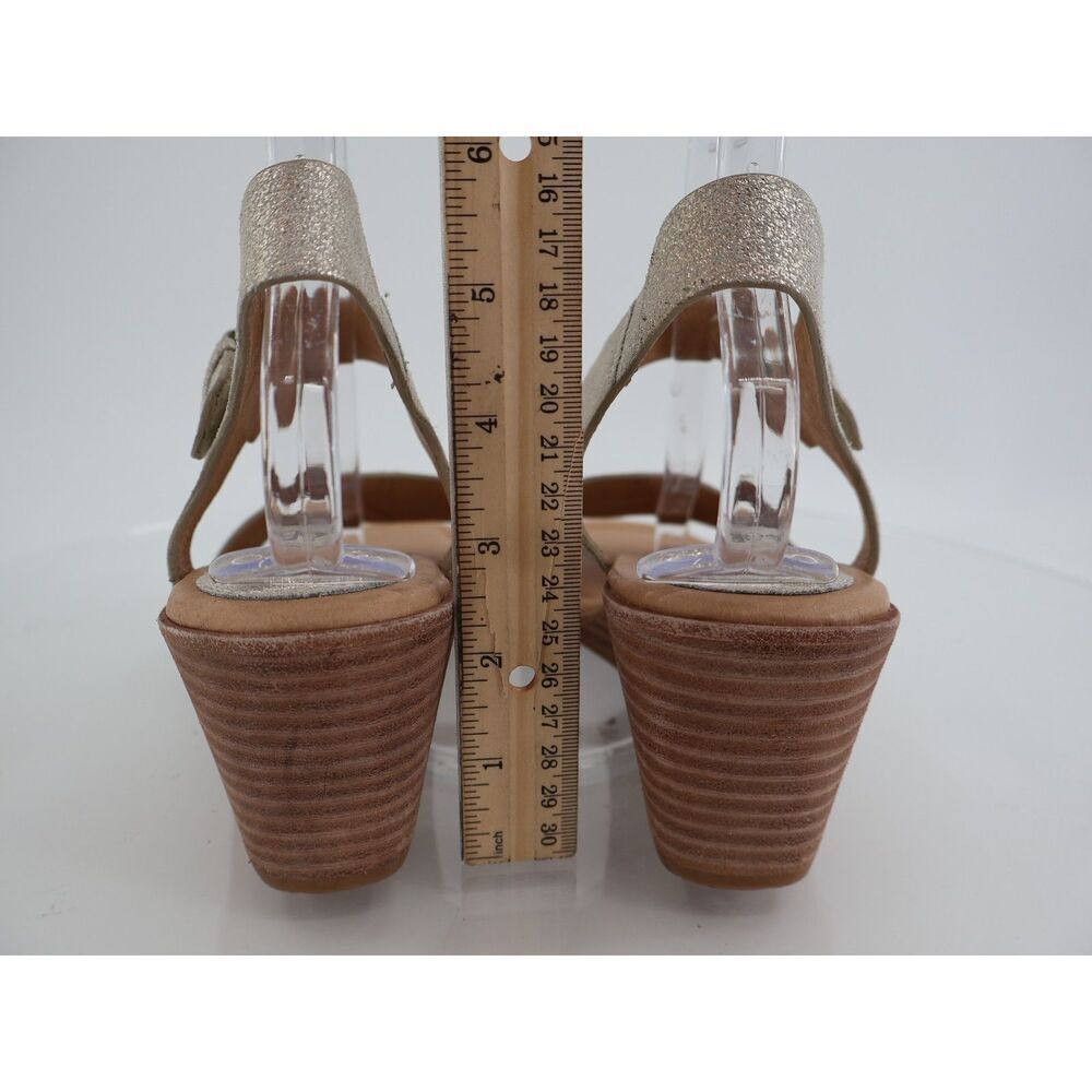 Sofft Garin Sandals Womens Size 11 Gold Metallic Leather Wedge Slingback - Picture 12 of 13